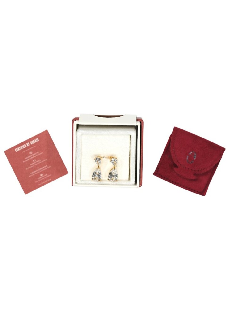 Aurate New York Lab Grown White Sapphire Pear Drop Earrings